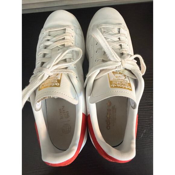 Adidas Stan Smith White Red Gold Trefoil Embossed Sneakers Men’s Size 10 Shoes main image 7